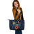 Tuvalu Polynesian Leather Tote - Blue Turtle Hibiscus - Polynesian Pride