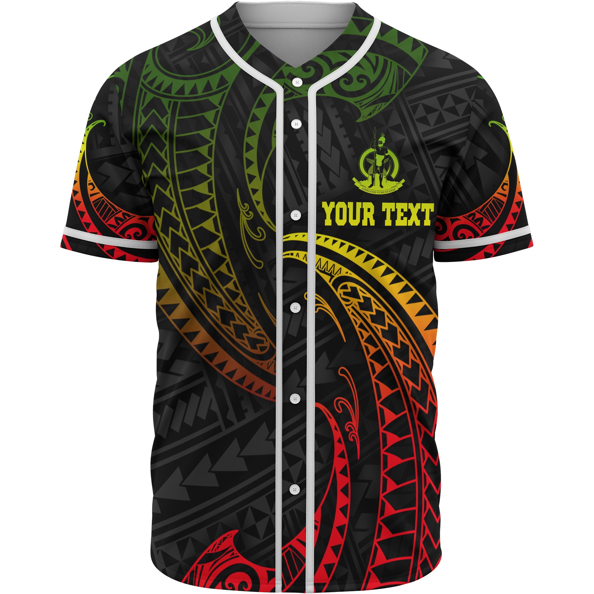 Vanuatu Polynesian Custom Personalised Baseball Shirt - Reggae Tribal Wave Unisex Reggae - Polynesian Pride