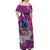 Cook Islands Off Shoulder Long Dress Hammerhead Shark Purple LT13 - Polynesian Pride