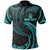 Vanuatu Polynesian Custom Polo Shirt Neon Blue Tribal Wave Unisex Neon Blue - Polynesian Pride