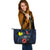 Palau Polynesian Leather Tote - Blue Turtle Hibiscus - Polynesian Pride