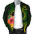 Cook Islands Polynesian Bomber Jacket - Floral With Seal Flag Color - Polynesian Pride