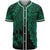 Tonga Polynesian Custom Personalised Baseball Shirt - Tribal Wave Tattoo Green Unisex Green - Polynesian Pride