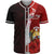 Nauru Polynesian Custom Personalised Baseball Shirt - Coat Of Arm With Hibiscus Unisex Red - Polynesian Pride