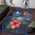 Yap Polynesian Area Rug - Blue Turtle Hibiscus - Polynesian Pride