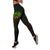 Fiji Polynesian Women's Legging - Reggae Turtle Hibiscus Flower Frame Vintage Black - Polynesian Pride