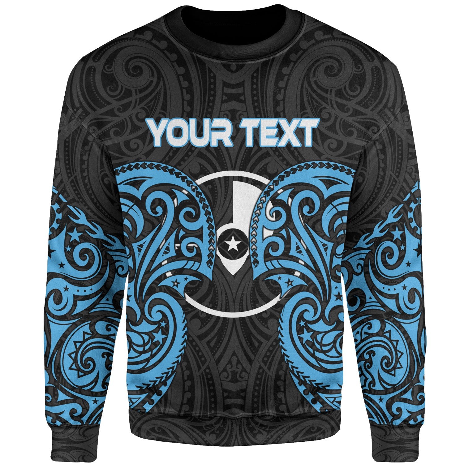 Yap Polynesian Custom Personalised Sweater - Spirit Style Blue Unisex Blue - Polynesian Pride