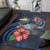 Tokelau Polynesian Area Rug - Blue Turtle Hibiscus - Polynesian Pride