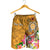 Tahiti Custom Personalised Men's Shorts - Turtle Plumeria (Gold) - Polynesian Pride