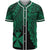 Wallis and Futuna Polynesian Custom Personalised Baseball Shirt - Tribal Wave Tattoo Green Unisex Green - Polynesian Pride