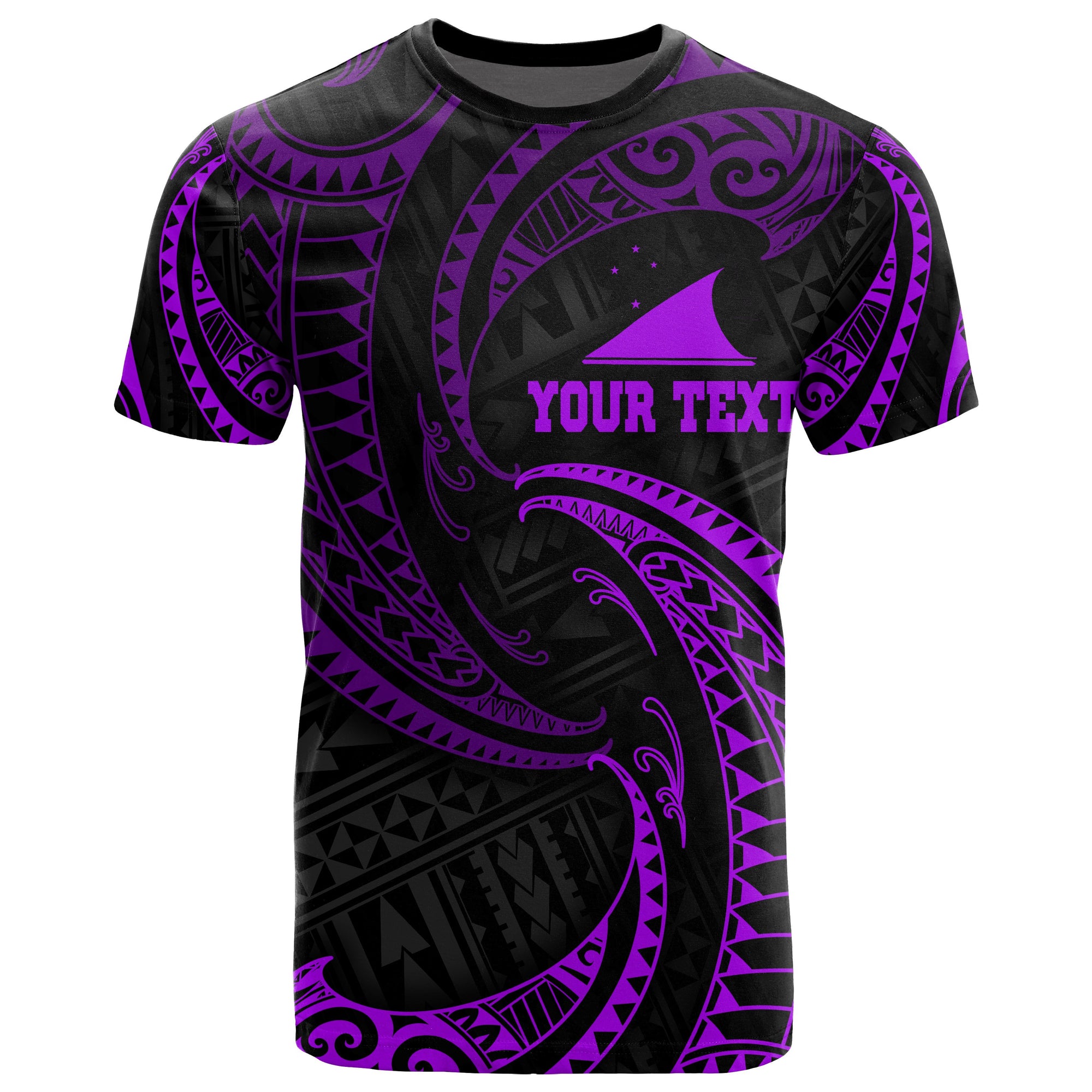 Tokelau Polynesian Custom T Shirt Purple Tribal Wave Unisex Purple - Polynesian Pride