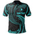 Yap Micronesia Custom Polo Shirt Neon Blue Tribal Wave Unisex Neon Blue - Polynesian Pride