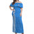 Apifoou College Off Shoulder Long Dress Tongan Pattern AFC Lovers LT13 Long Dress Blue - Polynesian Pride