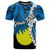 Palau Polynesian Custom T Shirt Tribal Wave Tattoo Flag Style Unisex Blue - Polynesian Pride