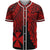 Wallis and Futuna Polynesian Custom Personalised Baseball Shirt - Tribal Wave Tattoo Red Unisex Red - Polynesian Pride