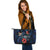 Fiji Polynesian Leather Tote - Blue Turtle Hibiscus - Polynesian Pride