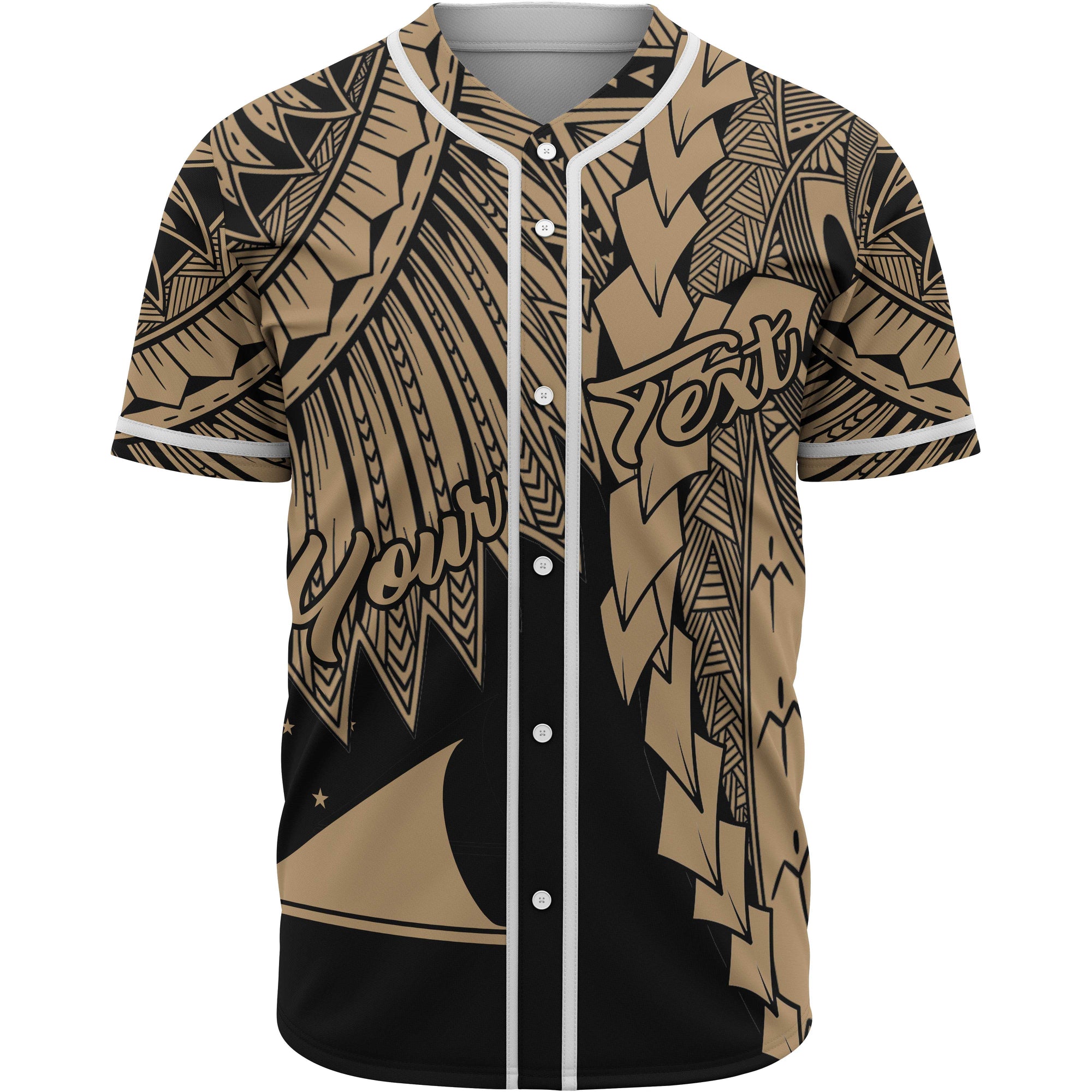 Tokelau Polynesian Custom Personalised Baseball Shirt - Tribal Wave Tattoo Gold Unisex Gold - Polynesian Pride