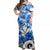 Hawaii Off Shoulder Long Dress Polynesian and Blue Hibiscus LT13 Women Blue - Polynesian Pride