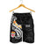 Fiji Men's Short - Fiji Seal Polynesian Patterns Plumeria (Black) - Polynesian Pride