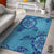 Blue Hawaii Turtle Area Rug White - Polynesian Pride