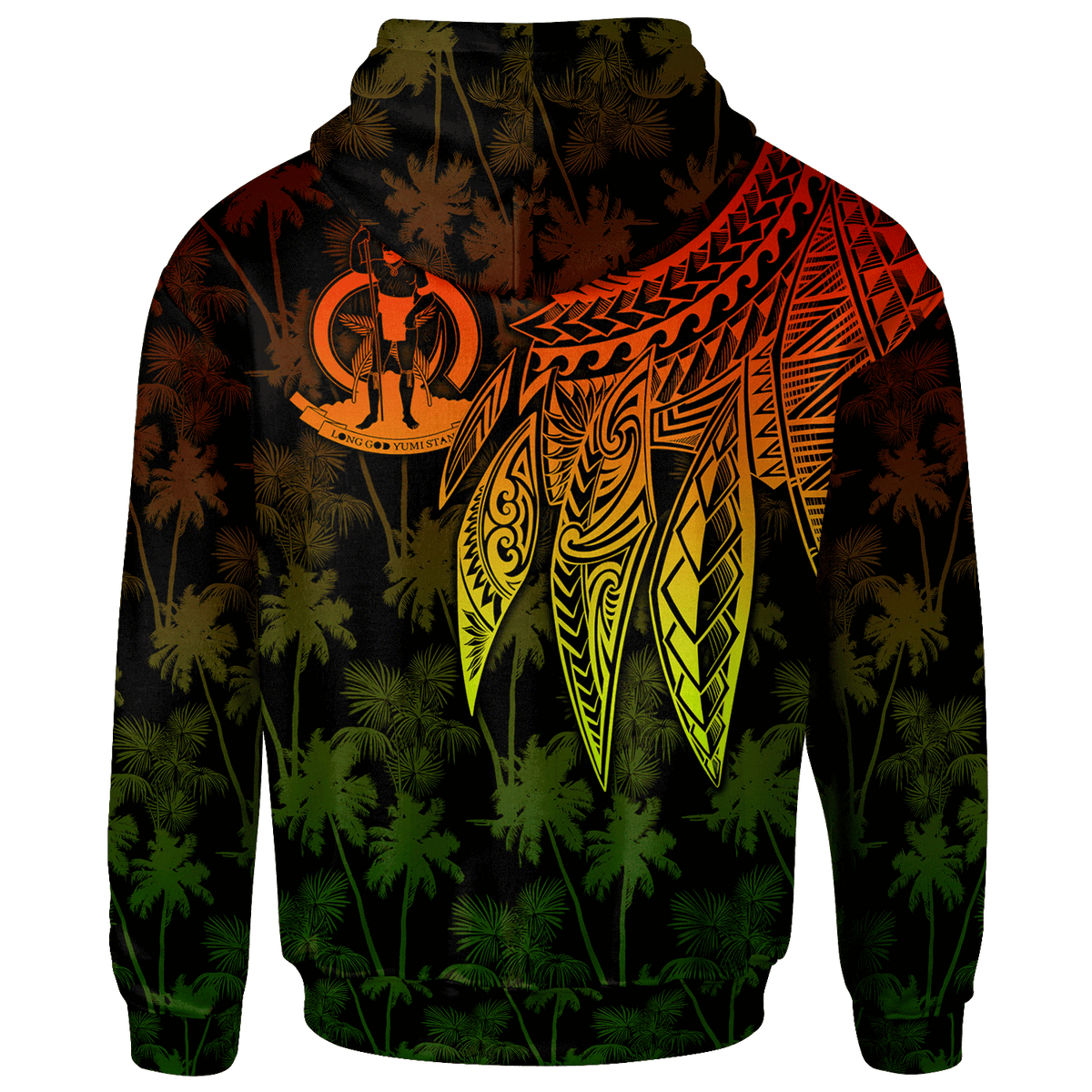 Vanuatu Custom Hoodie Polynesian Wings (Reggae) - Polynesian Pride