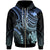 Papua New Guinea Custom Zip up Hoodie Blue Turtle Unisex Blue - Polynesian Pride