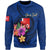 Wallis And Futuna Polynesian Custom Personalised Sweater - Floral With Seal Blue Unisex Blue - Polynesian Pride