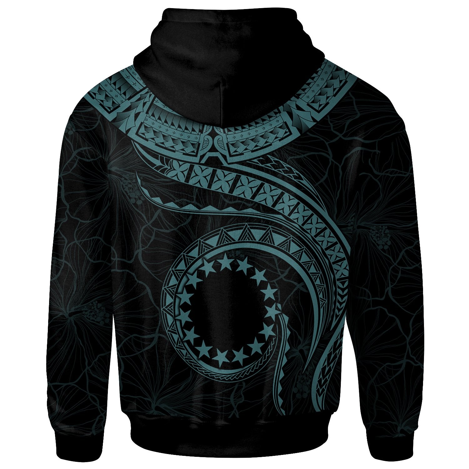 Cook Islands Polynesian Custom Hoodie Cook Islands Waves (Turquoise) Unisex Turquoise - Polynesian Pride