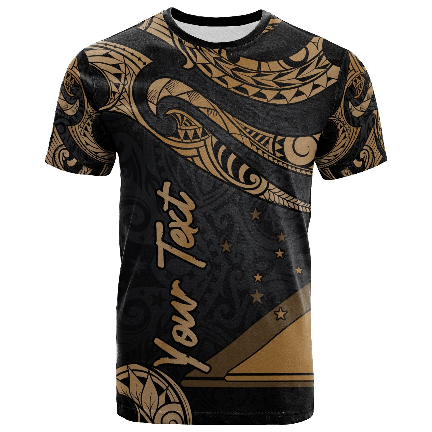 Tokelau Polynesian Custom T Shirt Polynesian Tattoo Gold Version Unisex Art - Polynesian Pride