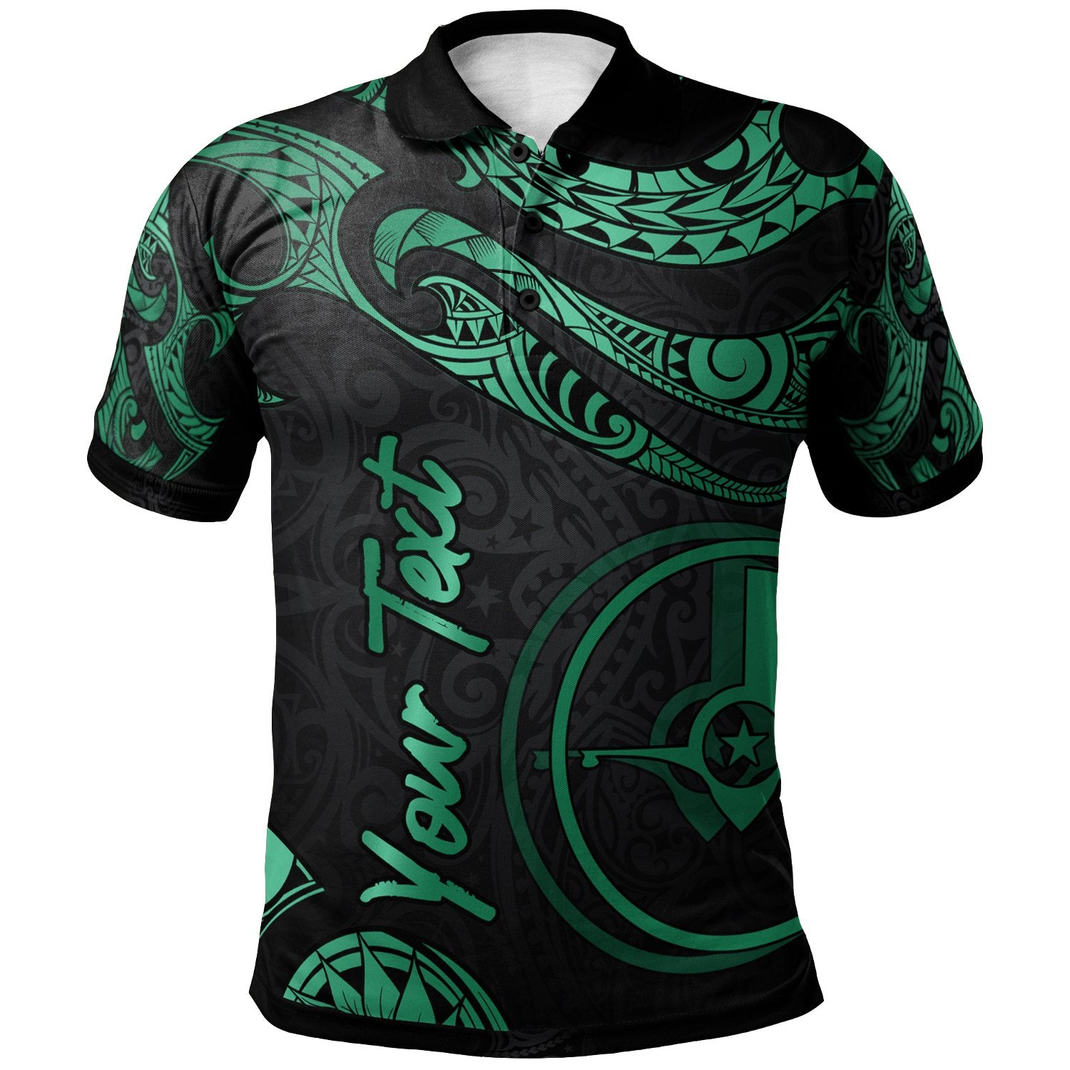 Yap Custom Polo Shirt Polynesian Tattoo Green Version Unisex Green - Polynesian Pride