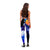 Samoa Leggings - Humpback Whale with Tropical Flowers (Blue) - Polynesian Pride