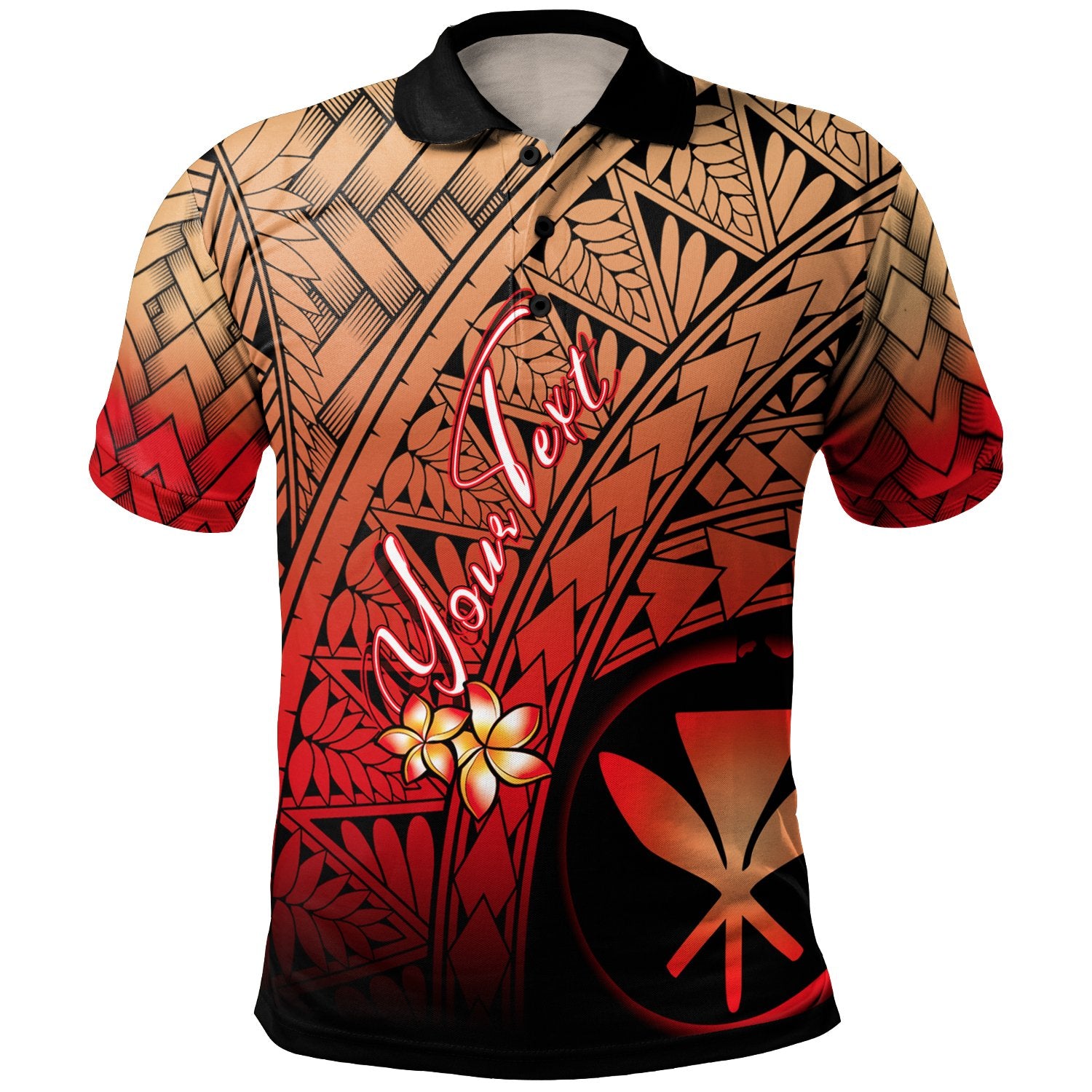 Hawaii Polynesian Custom Polo Shirt Plumeria Tattoo Tribal Unisex Red - Polynesian Pride