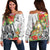 Hawaii Hibiscus Kanaka Polynesia Women Off Shoulder Sweater - LT2 Women WHITE - Polynesian Pride