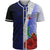 Pohnpei Polynesian Custom Personalised Baseball Shirt - Coat Of Arm With Hibiscus Blue Unisex Blue - Polynesian Pride