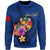 Tonga Polynesian Custom Personalised Sweater - Floral With Seal Blue Unisex Blue - Polynesian Pride