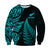 New Zealand Rugby Sweatshirt - Aotearoa Maori Style Turquoise LT13 Unisex Turquoise - Polynesian Pride