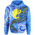 Palau Polynesian Zip up Hoodie Palau Flag with Polynesian Tattoo Unisex Blue - Polynesian Pride