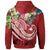 Papua New Guinea Polynesian Zip up Hoodie Summer Plumeria (Red) - Polynesian Pride