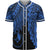 Yap Polynesian Custom Personalised Baseball Shirt - Tribal Wave Tattoo Blue Unisex Blue - Polynesian Pride