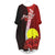 Palau Polynesian Custom Personalised Batwing Pocket Dress - Hibiscus With Coat Of Arm Women Black - Polynesian Pride