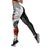 Tahiti Polynesian Legging - Coat Of Arm With Hibiscus White Black - Polynesian Pride