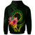 Cook Islands Polynesian Custom Zip Hoodie Floral With Seal Flag Color - Polynesian Pride