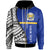 Nauru Custom Zip up Hoodie Coat of Arm and Polynesian Patterns Unisex Blue - Polynesian Pride