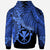 Polynesian Hawaii Custom Zip up Hoodie Tribal Wave Tattoo Blue - Polynesian Pride