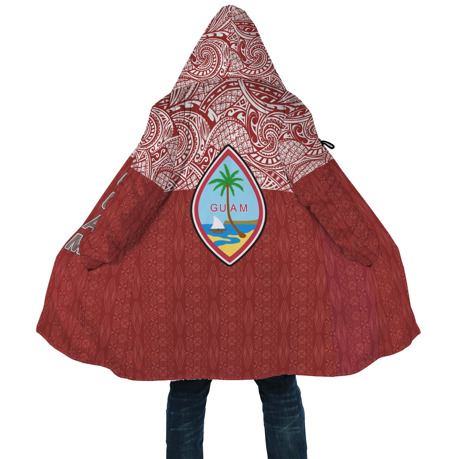 Guam All Over Print Cloak - Red Style Unisex Red - Polynesian Pride