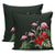 Hibiscus Flamingo Pillow Covers One Size Zippered Pillow Cases 18"x 18" (Twin Sides) (Set of 2) Black - Polynesian Pride