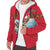 Cook Islands Hoodie Sherpa Turtle Christmas Red - Polynesian Pride