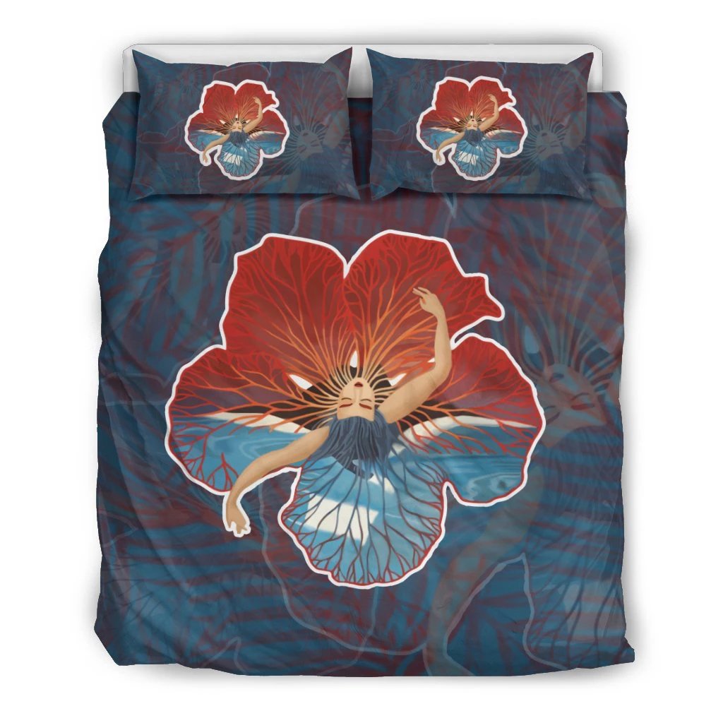 Hawaiian Girl Hibiscus Dance Polynesian Bedding Set Art - Polynesian Pride