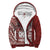 Samoa Personalised Custom Polynesian Sherpa Hoodie - Line Red Red - Polynesian Pride