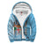 Fiji Polynesian Personalised Custom Sherpa Hoodie - Blue Line Blue - Polynesian Pride